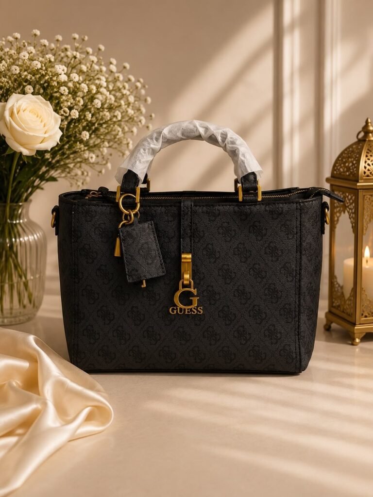 شنطة يد سوداء بميدالية حرف G