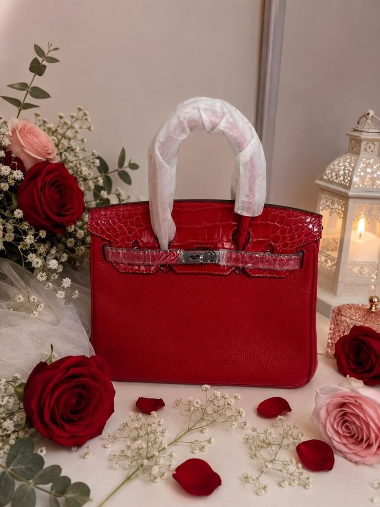 شنطة يد حمراء صغيرة