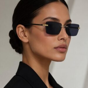 نظارة شمسية سوداء بإطار رفيع
