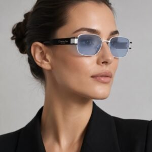نظارة شمسية شفافة بعدسات زرقاء