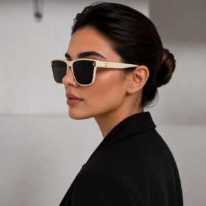 نظارة شمسية بيضاء عصرية