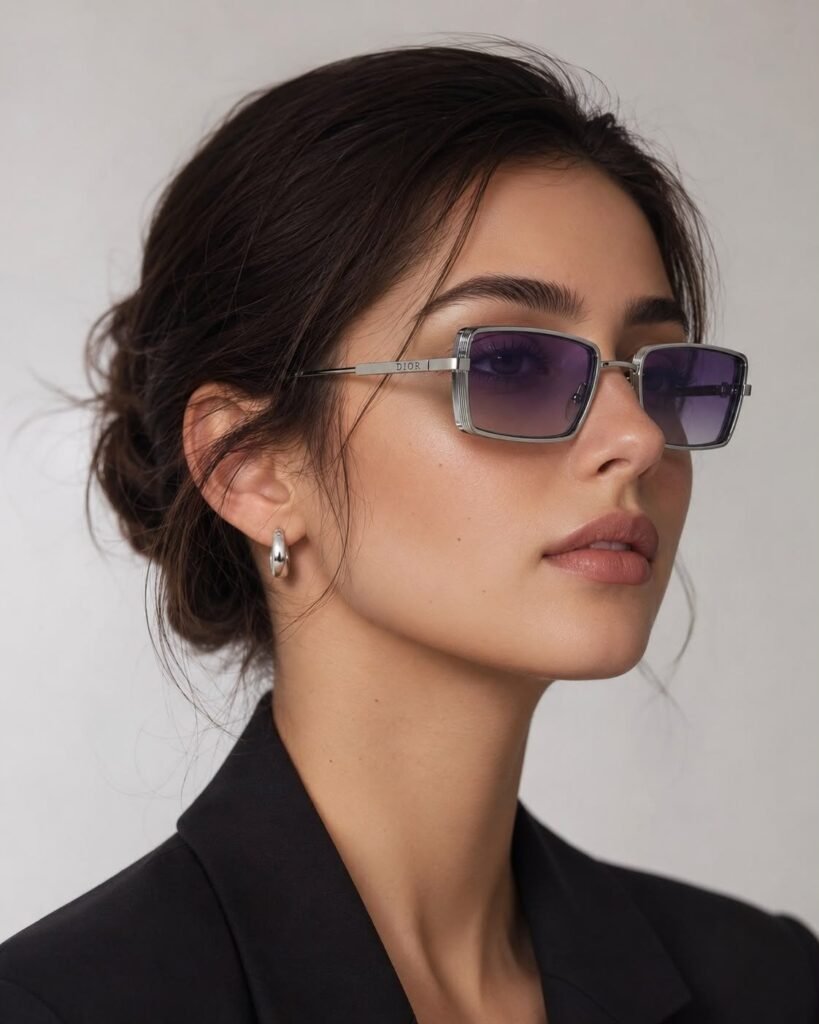 نظارة شمسية بنفسجية شفافة