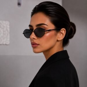 نظارة شمسية سوداء صغيرة أنيقة