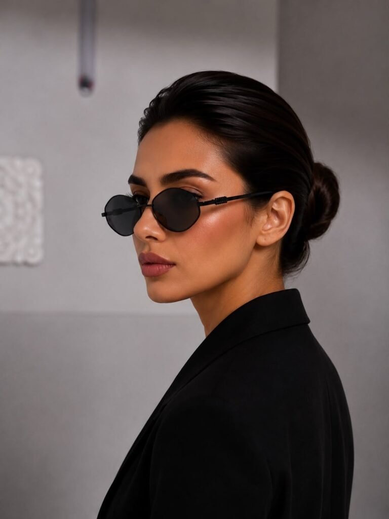 نظارة شمسية سوداء صغيرة أنيقة