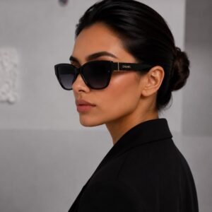 نظارة شمسية سوداء مربعة
