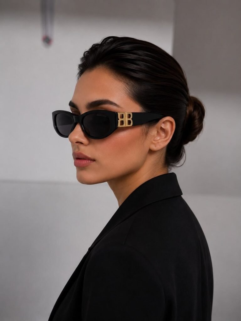 نظارة شمسية سوداء كلاسيكية أنيقة