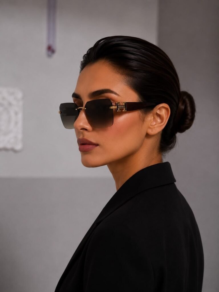 نظارة شمسية سوداء مدخنة