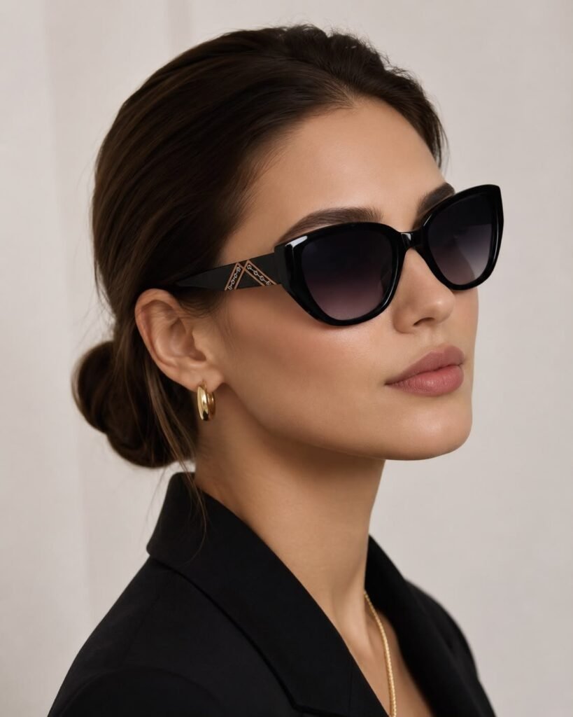 نظارة شمسية سوداء بإطار ناعم
