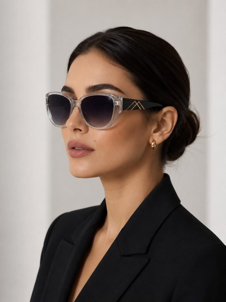 نظارة شمسية بيضاء كلاسيكية