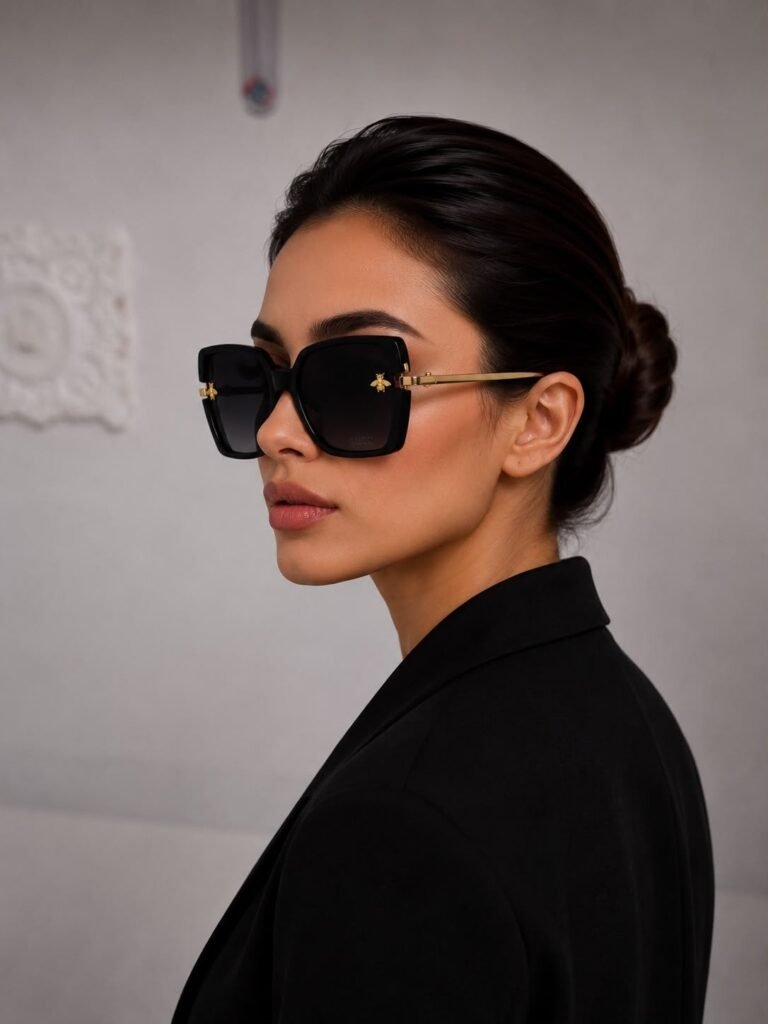 نظارة شمسية سوداء ستايل كلاسيكي